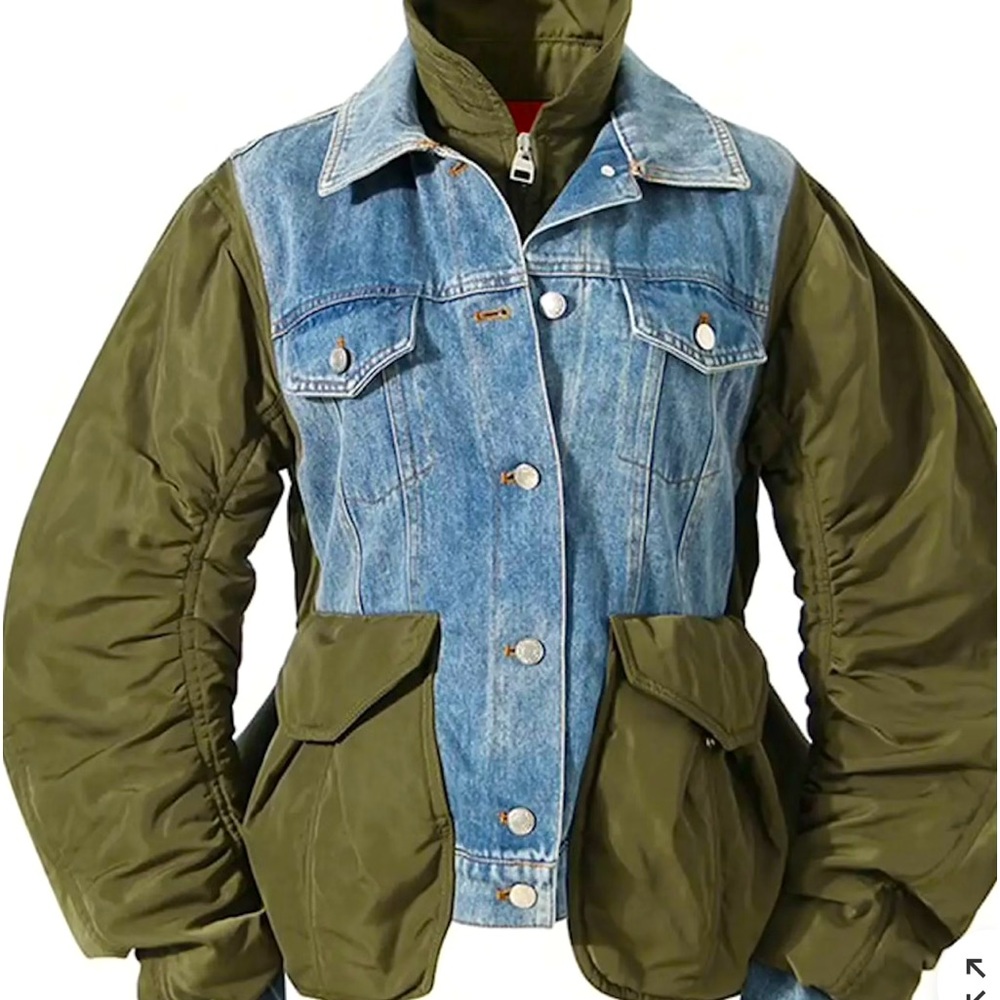 Statement Making Denim, Olive Jacket
